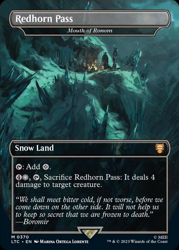 Redhorn Pass - Mouth of Ronom [#0370 Alternate-Art Borderless] (LTC-M)