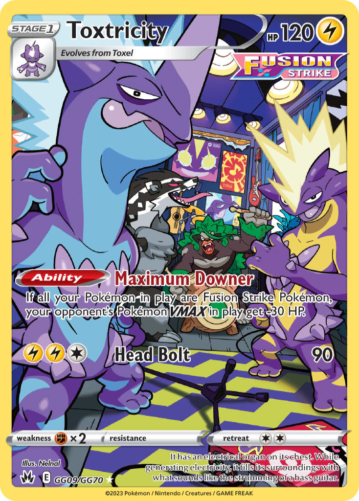 Toxtricity - GG09/GG70 (CRZ:GG) Holo Rare -  Near Mint Holofoil