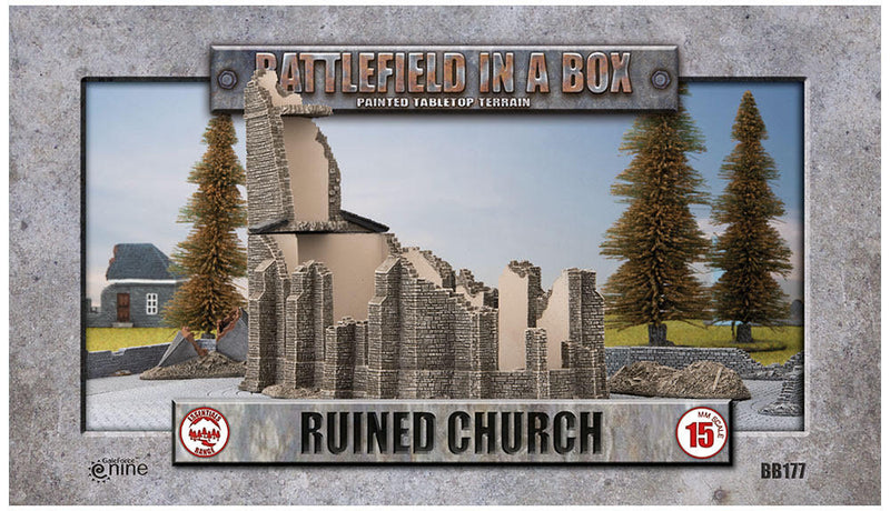 Flames of War: WWII: Battlefield in a Box (BB177) - Ruined Church (Early / Mid / Late)