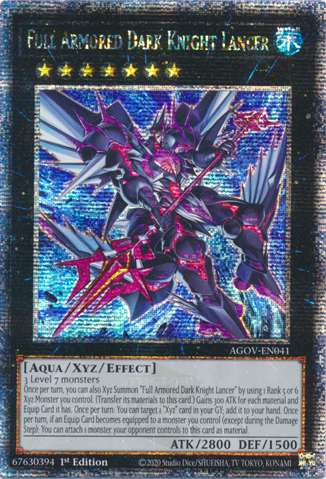 Full Armored Dark Knight Lancer (AGOV-EN041) Quarter Century Secret Rare - Near Mint 1st Edition