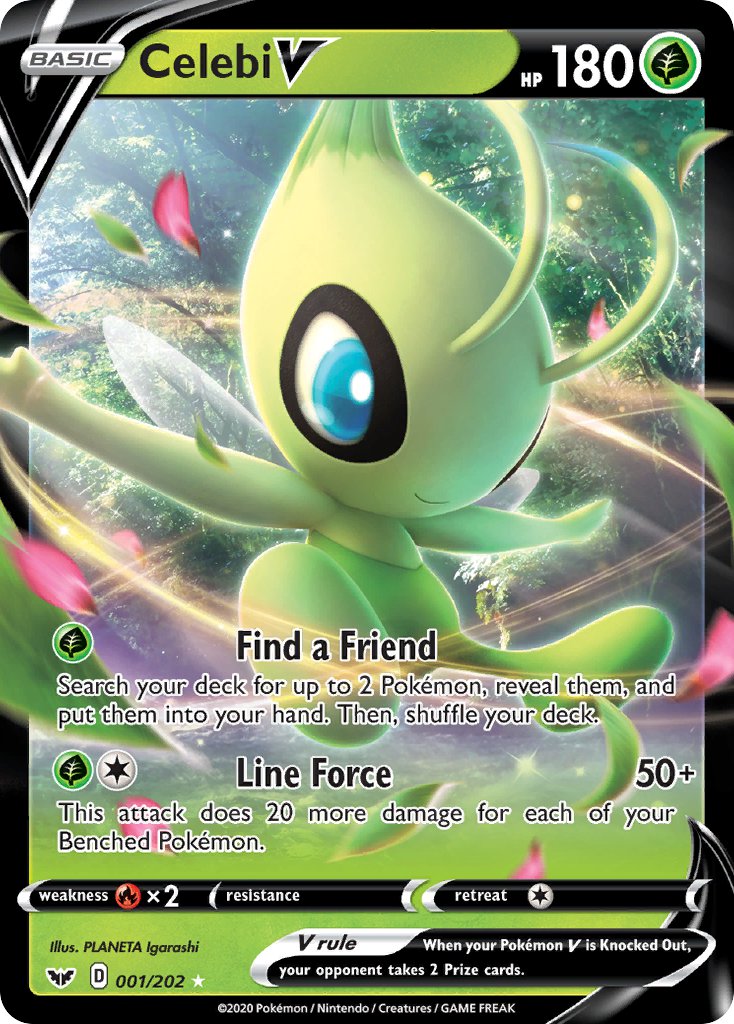 Celebi V - 001/202 (SWSH01) Ultra Rare - Near Mint Holofoil