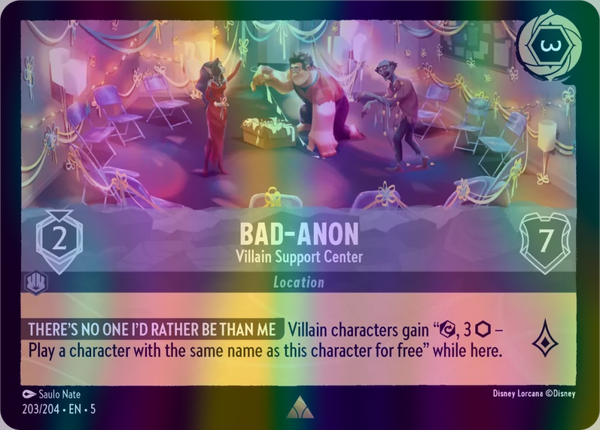 Bad-Anon - Villain Support Center (Shimmering Skies 203/204) Rare - Near Mint Cold Foil