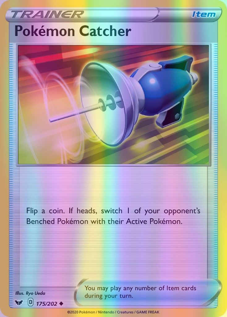 Pokemon Catcher - 175/202 (SWSH01) Uncommon - Near Mint Reverse Holofoil