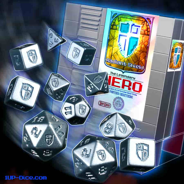 One-Up Dice: Poly Cartridge Set - Radiant Silver Shield (11)