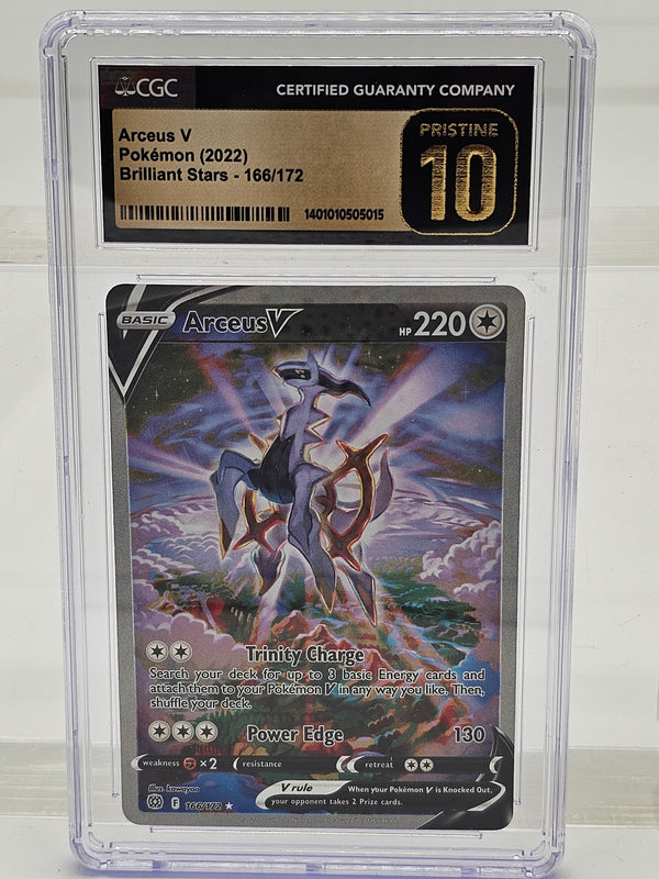 Arceus V (Alternate Full Art) - 166/172 (SWSH09) Ultra Rare - Near Mint Holofoil (Graded - CGC 10)