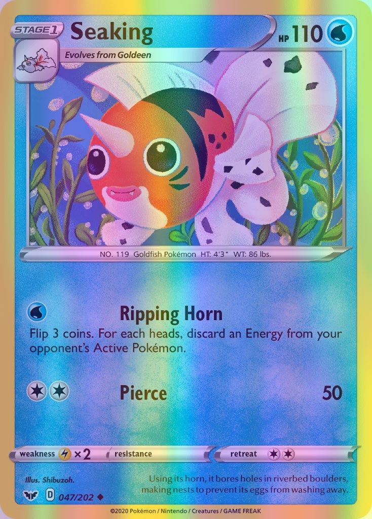 Seaking - 047/202 (SWSH01) Uncommon - Near Mint Reverse Holofoil