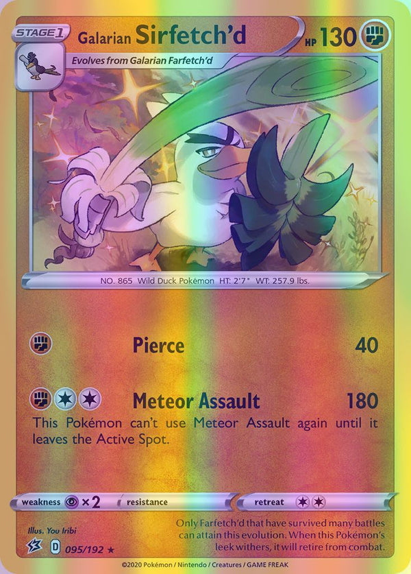 Galarian Sirfetch'd - 095/192 (SWSH02) Holo Rare - Near Mint Reverse Holofoil