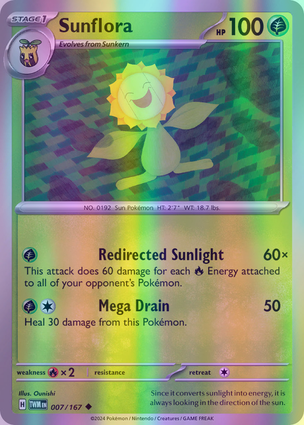 Sunflora - 007/167 (TWM) Uncommon - Near Mint Reverse Holofoil