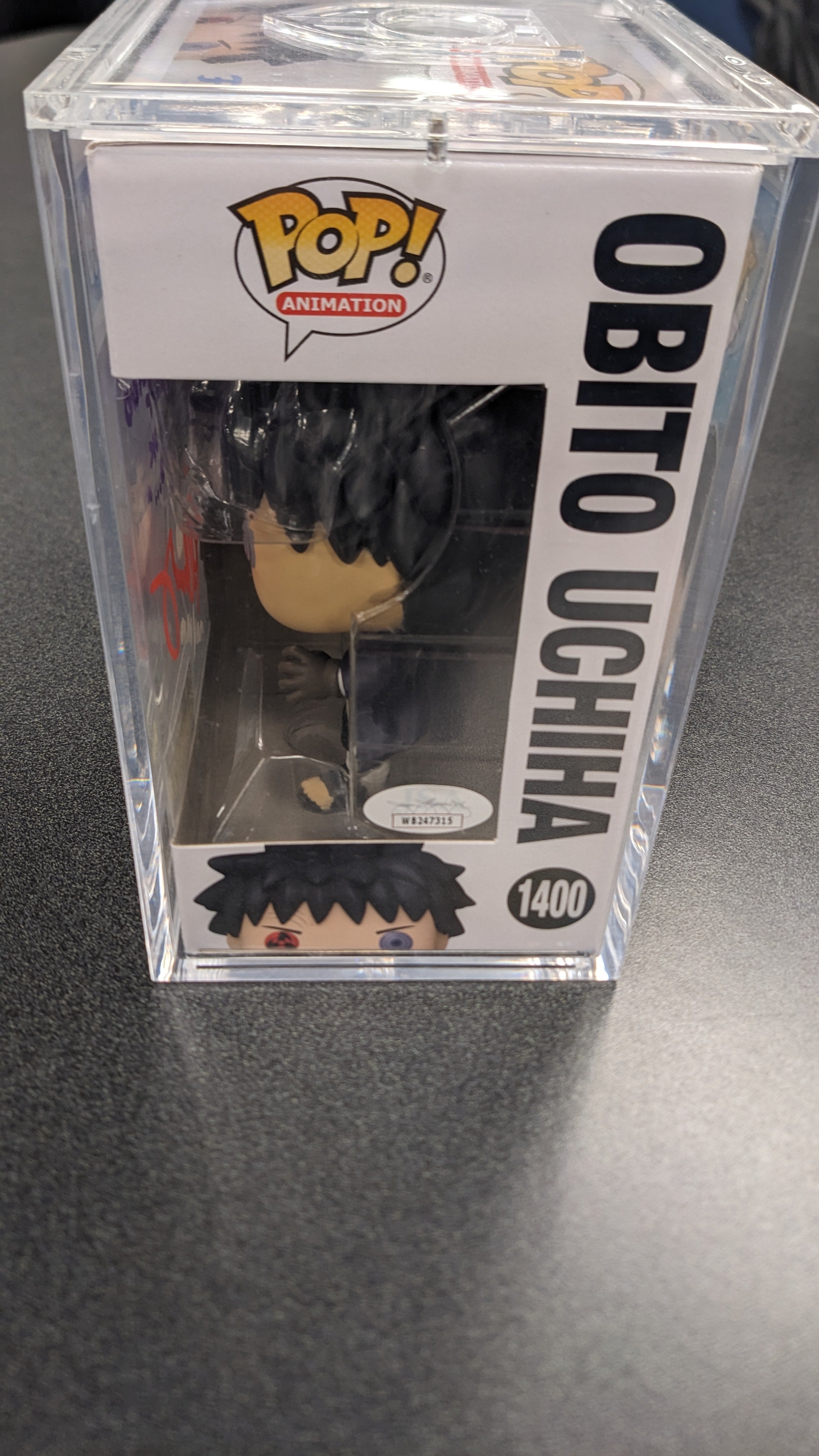 POP Figure: Naruto Shippuden #1400 - Obito Uchiha (EE) (Signed by Michael Yurchak + JSA Certificate WB247315)