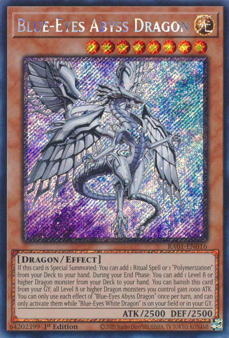 Blue-Eyes Abyss Dragon (RA01-EN016) Platinum Secret Rare - Near Mint 1st Edition