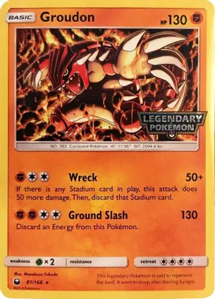 Groudon (Gamestop Promo) - 081/168 (CES) Promo - Near Mint Cosmos Holofoil