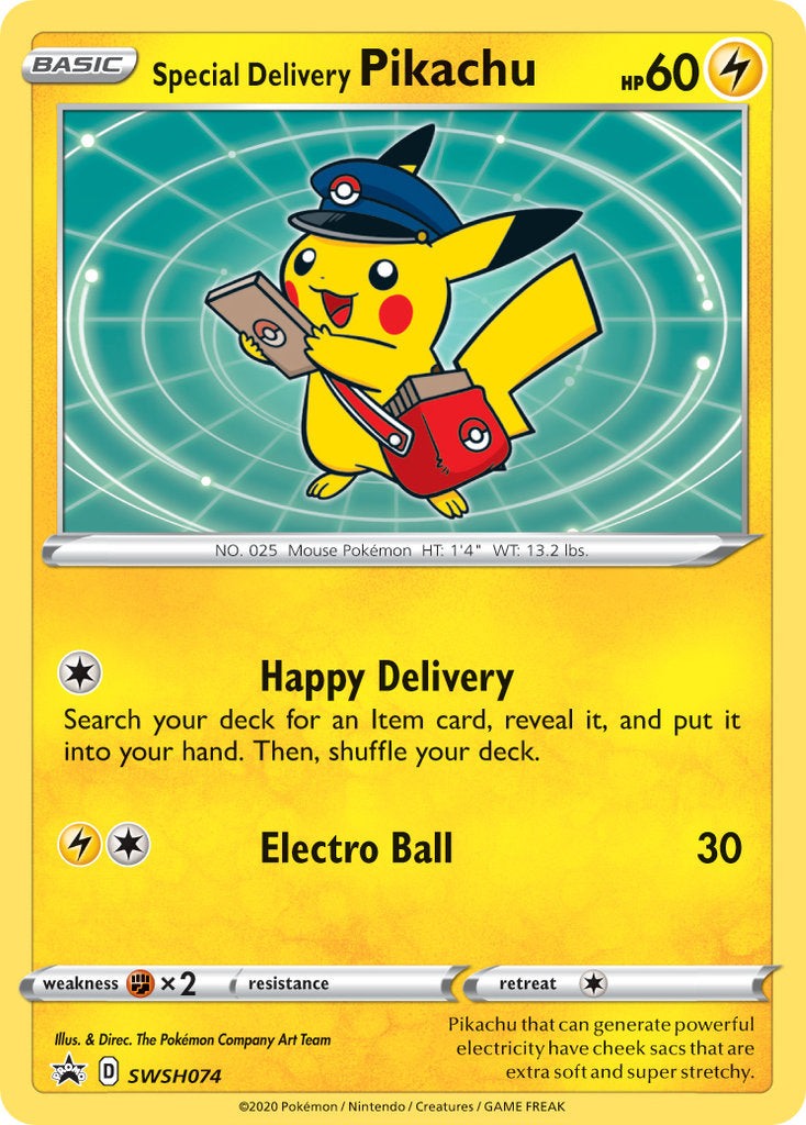 Special Delivery Pikachu - SWSH074 (SWSH:PR) Promo - Near Mint Holofoil