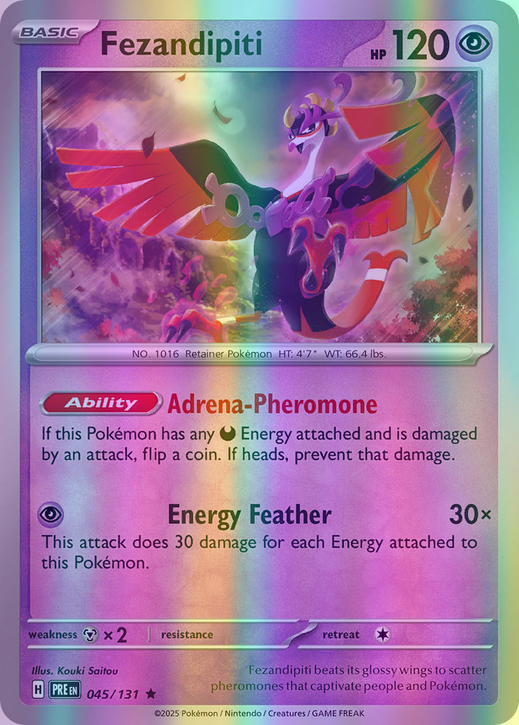 Fezandipiti - 045/131 (PRE) Rare - Near Mint Reverse Holofoil