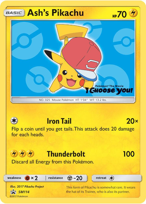 Ash's Pikachu - SM114 (SM:PR) Promo - Light Play