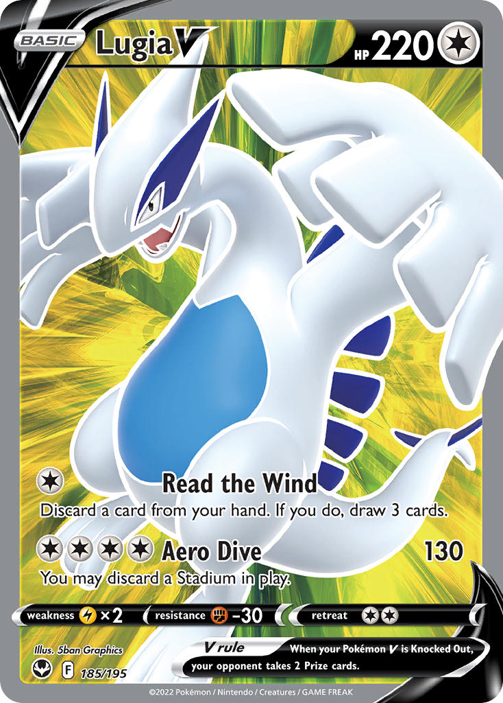 Lugia V (Full Art) - 185/195 (SWSH12) Ultra Rare - Near Mint Holofoil