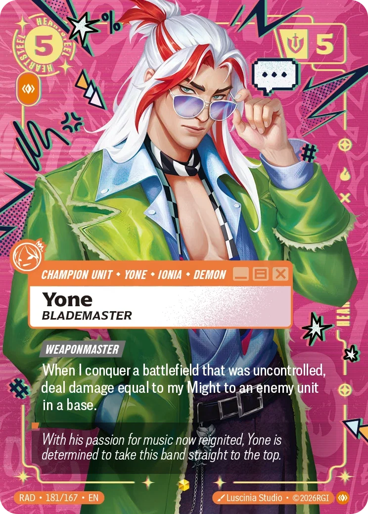 Yone, Blademaster (Heartsteel Overnumbered) - 181/167 (RAD) Showcase
