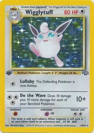 Wigglytuff  - 16/64 (JU) Holo Rare - Near Mint 1st Edition Holofoil