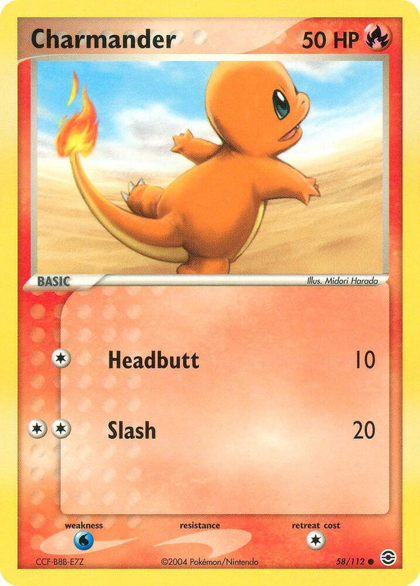 Charmander - 058/112 (RG) Common - Moderate Play Reverse Holofoil