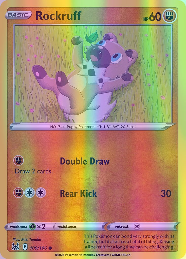 Rockruff - 109/196 (SWSH11) Common - Near Mint Reverse Holofoil