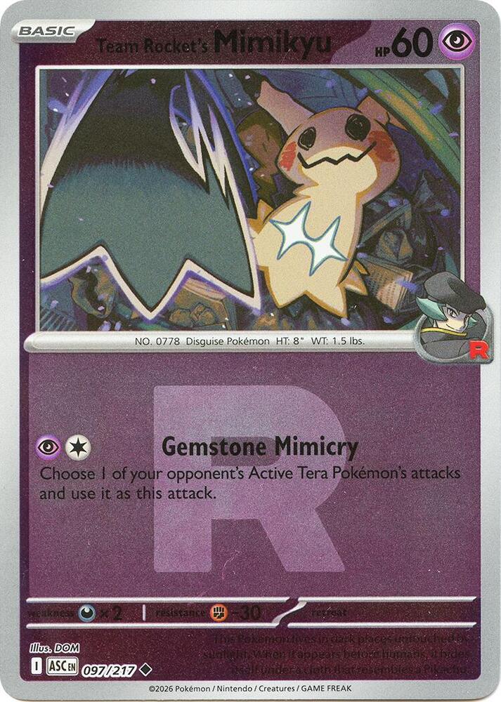 Team Rocket's Mimikyu (Team Rocket) - 097/217 (ASC) Uncommon
