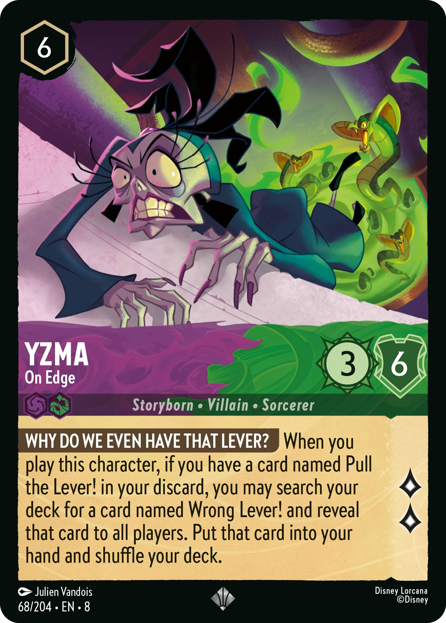 Yzma - On Edge (Reign of Jafar - 068/204 ) Super Rare