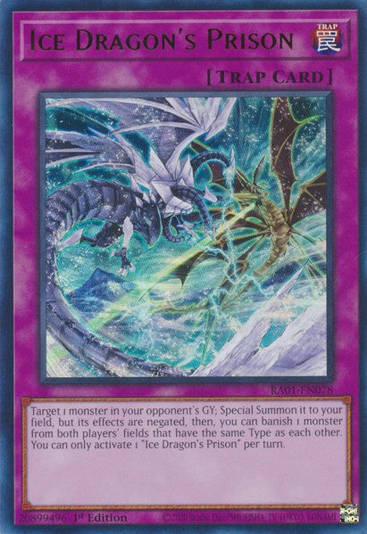 Ice Dragon's Prison (RA01-EN078) Prismatic Ultimate Rare - Near Mint 1st Edition
