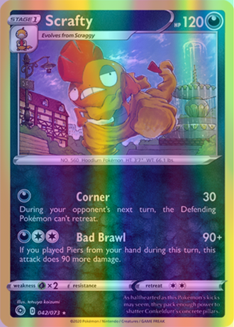 Scrafty - 42/73 (CHP) Holo Rare - Near Mint Reverse Holofoil