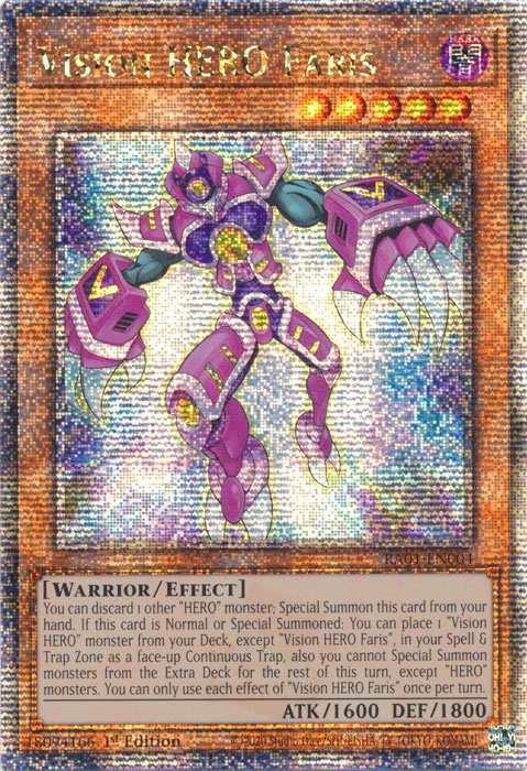 Vision HERO Faris (RA01-EN004) Quarter Century Secret Rare - Near Mint 1st Edition