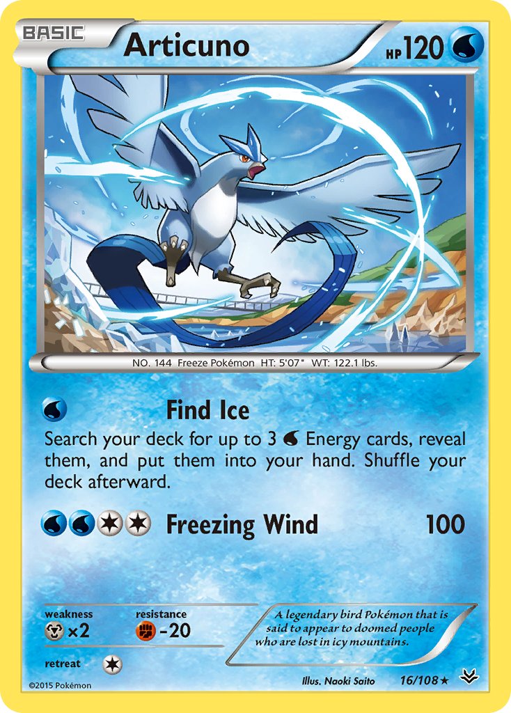 Articuno - 016/108 (ROS) Rare - Near Mint
