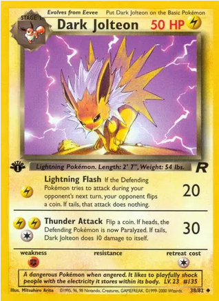 Dark Jolteon - 38/82 (TR) 1st Edition Uncommon
