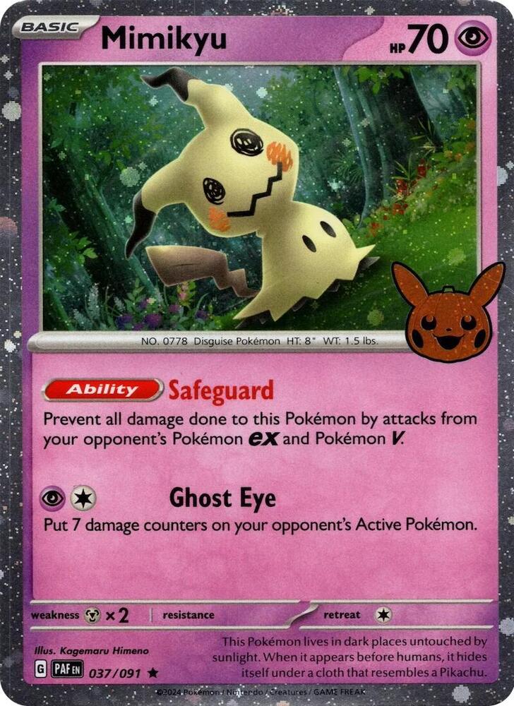 Mimikyu - 037/091 (TTBB24) Cosmos Holo - Trick or Trade BOOster Bundle 2024 - Near Mint