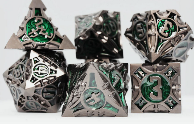 Quiver of Arrows: Swamp Arrow - Metal RPG Dice Set