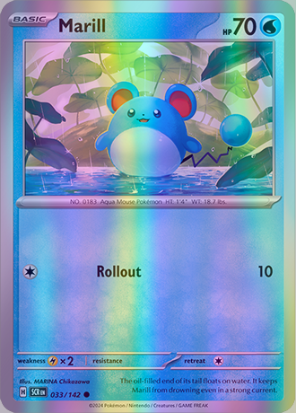 Marill - 033/142 (SCR) Common - Near Mint Reverse Holo