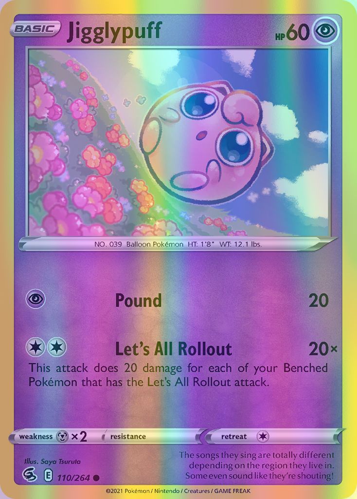 Jigglypuff - 110/264 (SWSH08) Common - Near Mint Reverse Holofoil