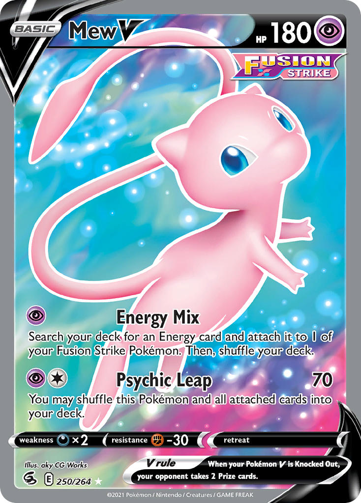 Mew V (Full Art) - 250/264 (SWSH08) Ultra Rare - Near Mint Holofoil