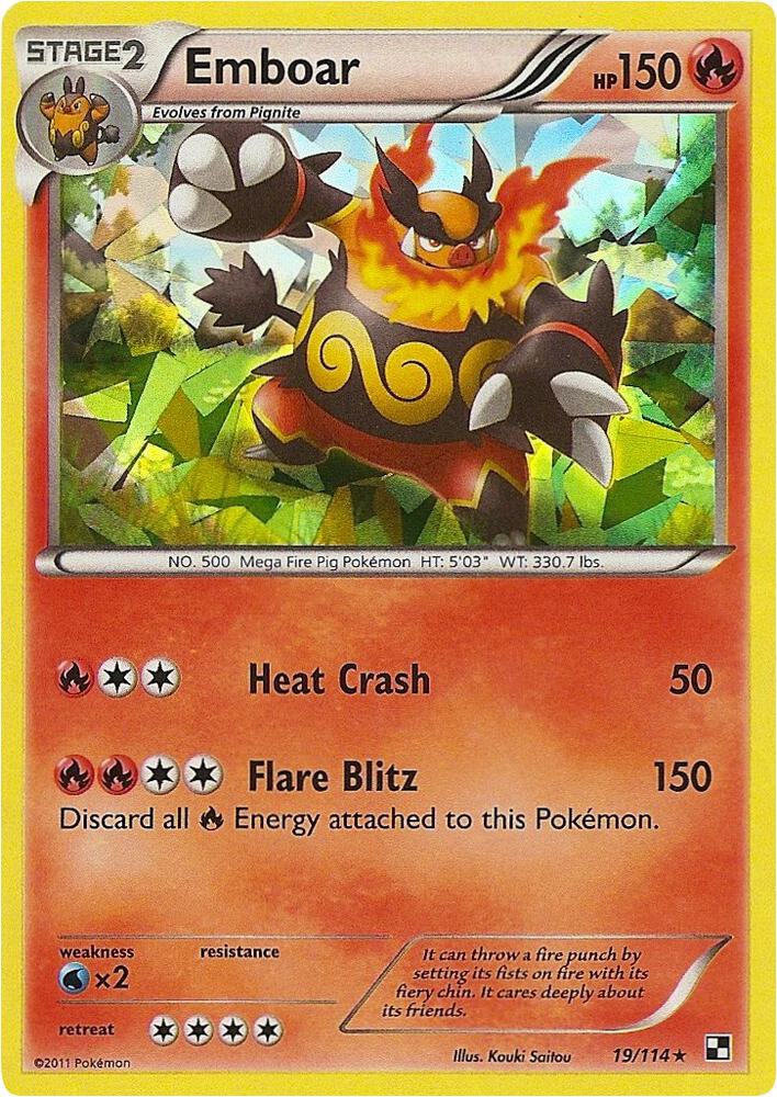 Emboar - 19/114 (PR) Cracked Holo Foil - Near Mint Holofoil