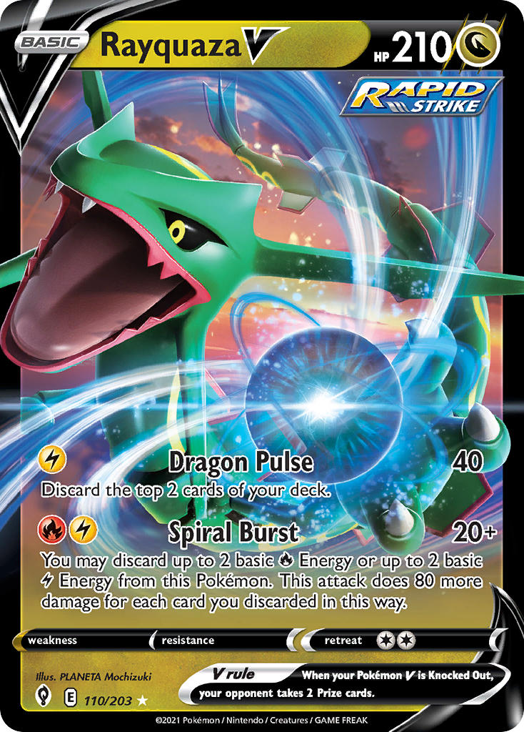 Rayquaza V - 110/203 (SWSH07) Ultra Rare - Near Mint Holofoil