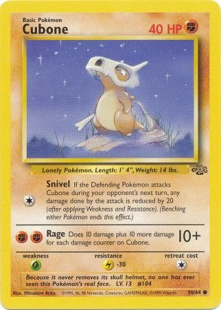 Cubone - 50/64 (JU) Common - Near Mint Unlimited