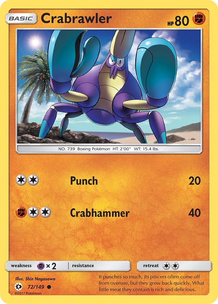 Crabrawler - 072/149 (SM01) Common - Near Mint