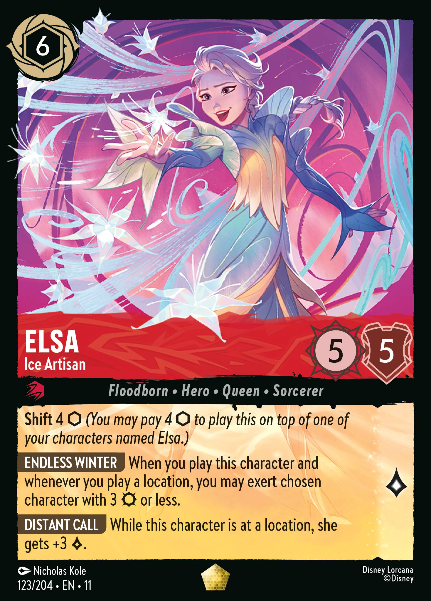 Elsa - Ice Artisan (123/204 - Winterspell)  Legendary