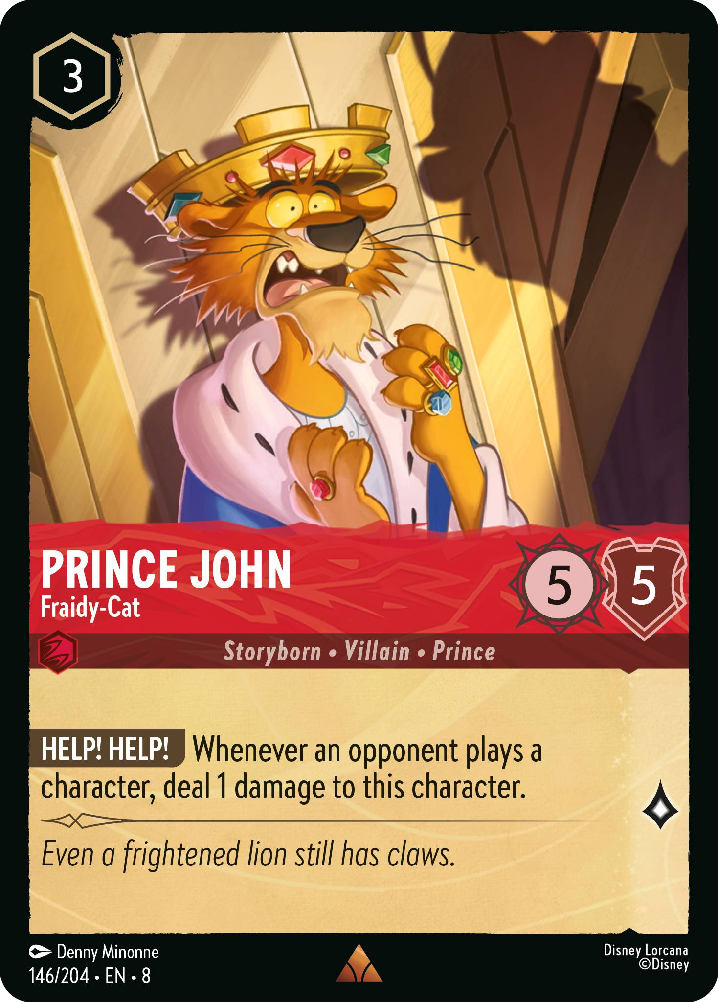 Prince John - Fraidy-Cat (Reign of Jafar - 146/204 ) Rare