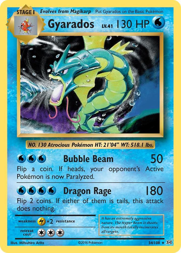 Gyarados - 34/108 (EVO) Holo Rare - Near Mint Reverse Holofoil
