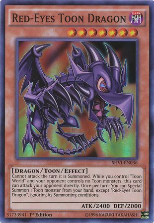 Red-Eyes Toon Dragon (SHVI-EN036) Super Rare 1st Edition