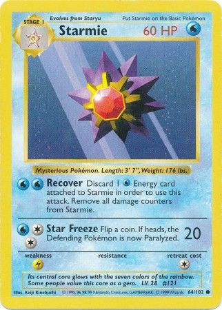 Starmie - 064/102 (BSS) Common - Near Mint Unlimited