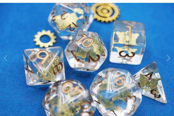 Gilded Butterfly RPG Dice Set