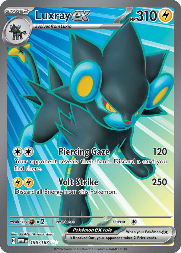 Luxray ex - 195/167 (TWM) Ultra Rare - Near Mint Holofoil