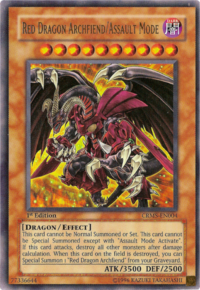 Red Dragon Archfiend/Assault Mode (CRMS-EN004) Ultra Rare - Near Mint 1st Edition