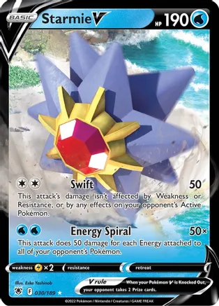 Starmie V - 030/189 (SWSH10) Ultra Rare - Near Mint Holofoil