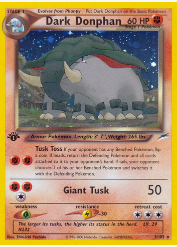 Dark Donphan (3/105) Moderate Played Unlimited Holofoil