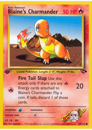 Blaine's Charmander - 60/132 (G2) Common - Near Mint 1st Edition